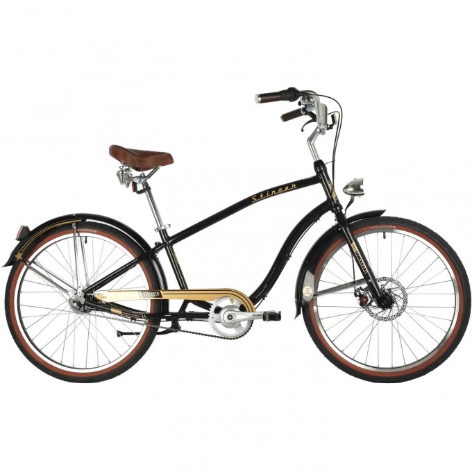 Дорожный велосипед STINGER CRUISER MAN 7SP черный с рамой 18" 26AHD.CRUIS7SM.18BK1