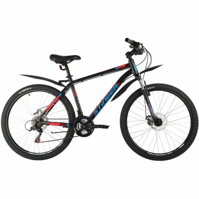 Велосипед STINGER 26" CAIMAN D черный, сталь, размер 18" 26SHD.CAIMAND.18BK2-
